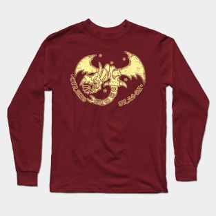 Cursing dragon - creme ink Long Sleeve T-Shirt